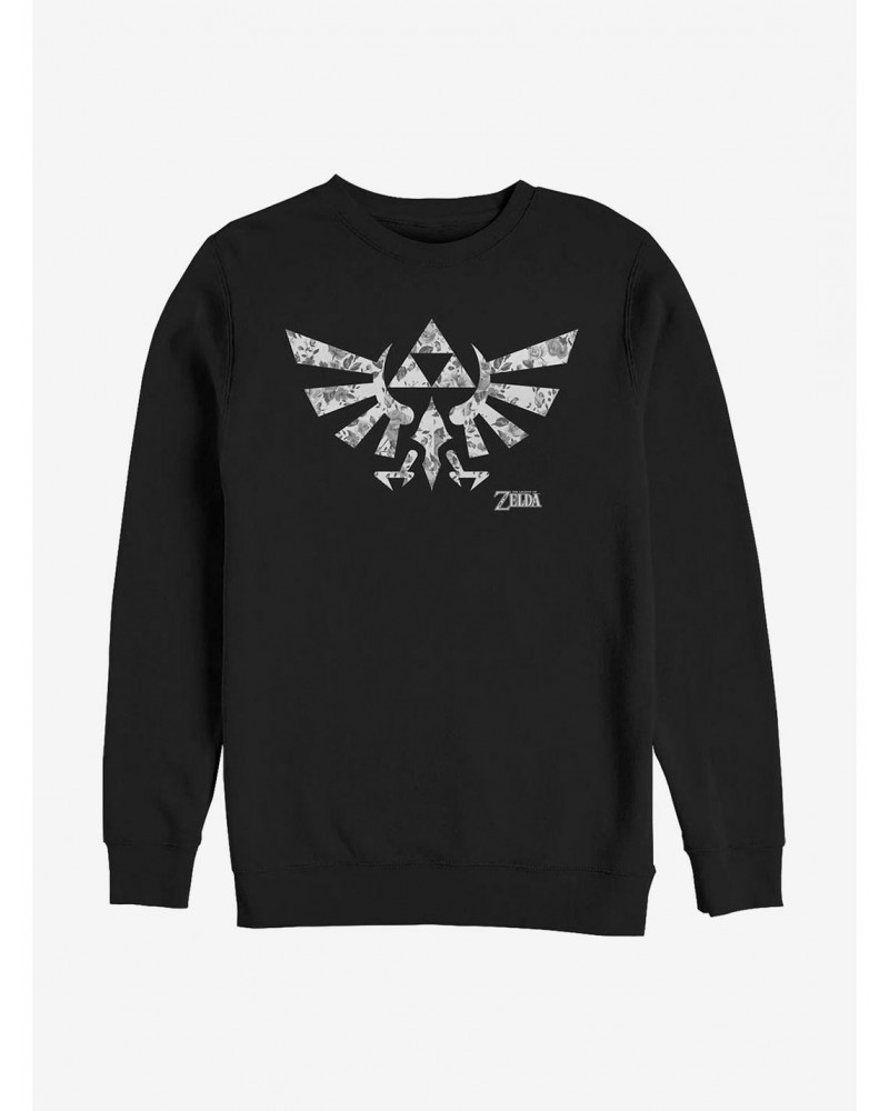 Nintendo Zelda Floral Force Crew Sweatshirt $8.01 Sweatshirts