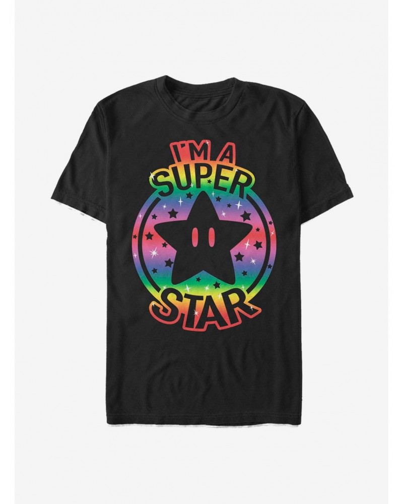 Super Mario Rainbow Super Star T-Shirt $8.03 T-Shirts