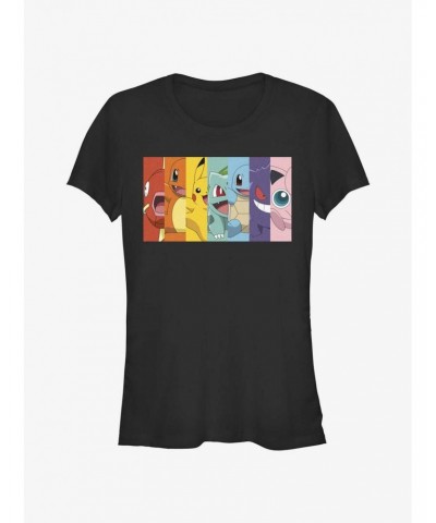 Pokemon Rainbow Faces Girls T-Shirt $5.58 T-Shirts