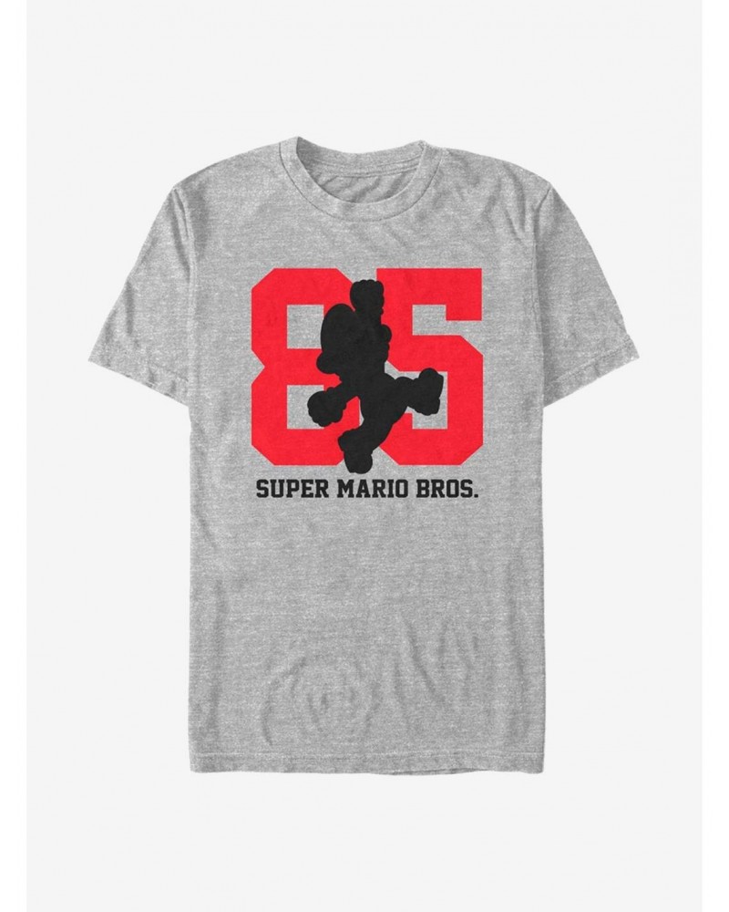 Super Mario 85 With Mario Silhouette T-Shirt $7.36 T-Shirts