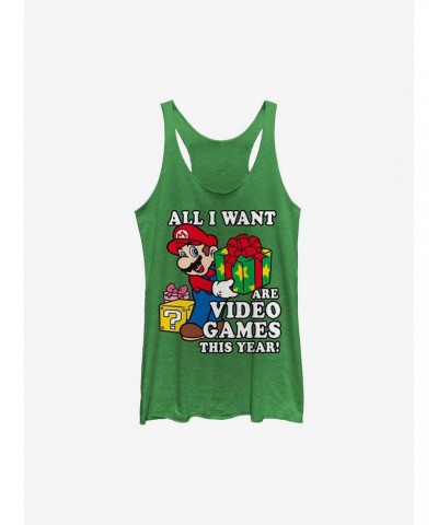 Super Mario All I Want Are Video Games Girls Tank $5.80 Tanks