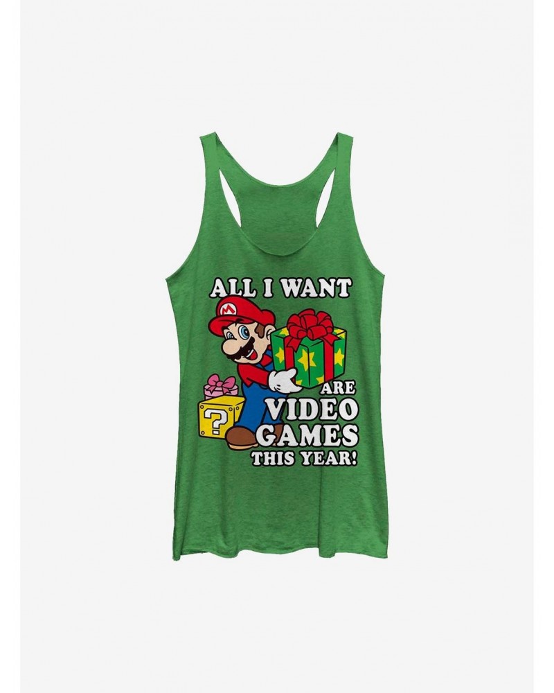 Super Mario All I Want Are Video Games Girls Tank $5.80 Tanks