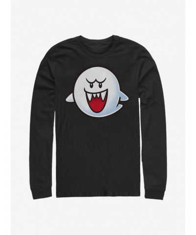 Super Mario Boo Face Long-Sleeve T-Shirt $11.52 T-Shirts