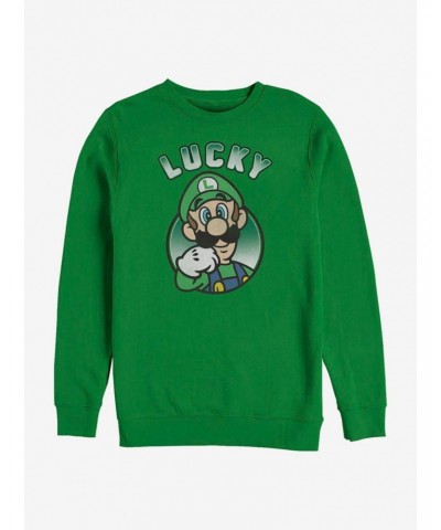 Nintendo Super Mario Lucky Luigi Crew Sweatshirt $9.82 Sweatshirts