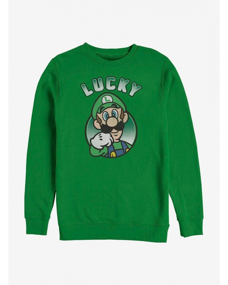 Nintendo Super Mario Lucky Luigi Crew Sweatshirt $9.82 Sweatshirts