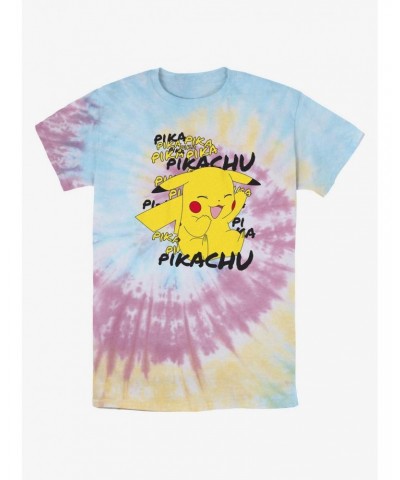 Pokemon Pikachu Laughing Tie-Dye T-Shirt $5.44 T-Shirts