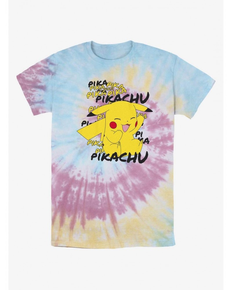 Pokemon Pikachu Laughing Tie-Dye T-Shirt $5.44 T-Shirts