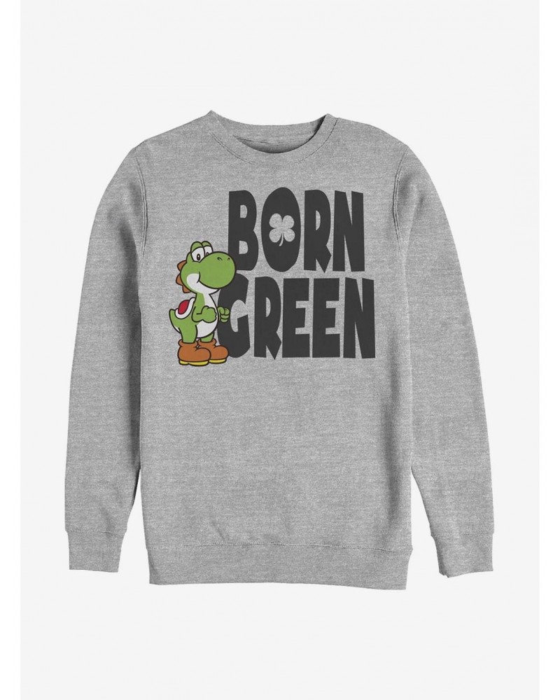 Nintendo Mario Born Green Crew Sweatshirt $8.78 Sweatshirts