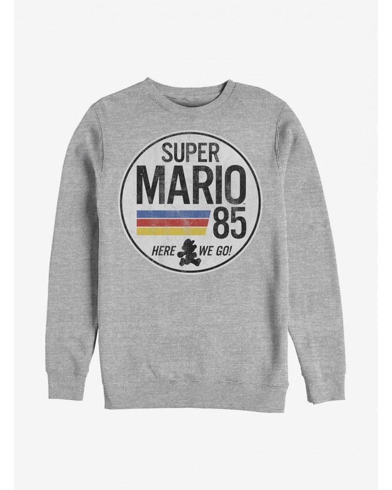 Nintendo Mario Here We Go Crew Sweatshirt $9.56 Sweatshirts