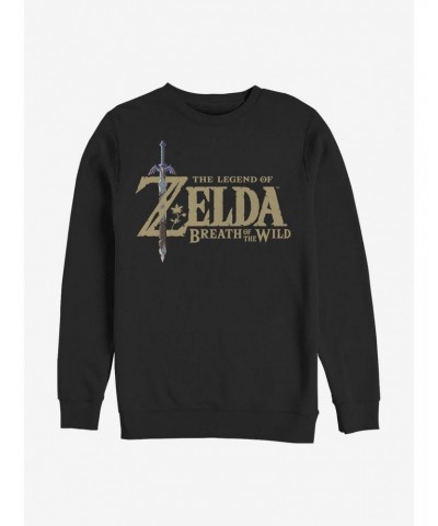 Nintendo Zelda Breath Of The Wild Logo Crew Sweatshirt $8.78 Sweatshirts