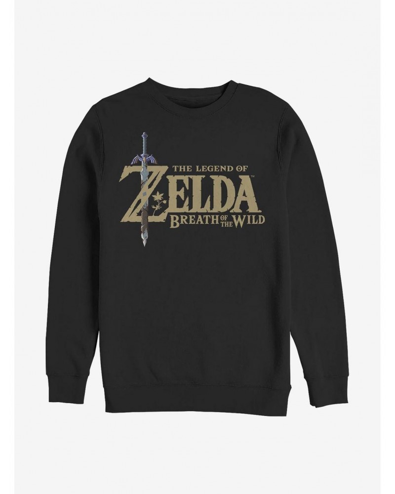 Nintendo Zelda Breath Of The Wild Logo Crew Sweatshirt $8.78 Sweatshirts