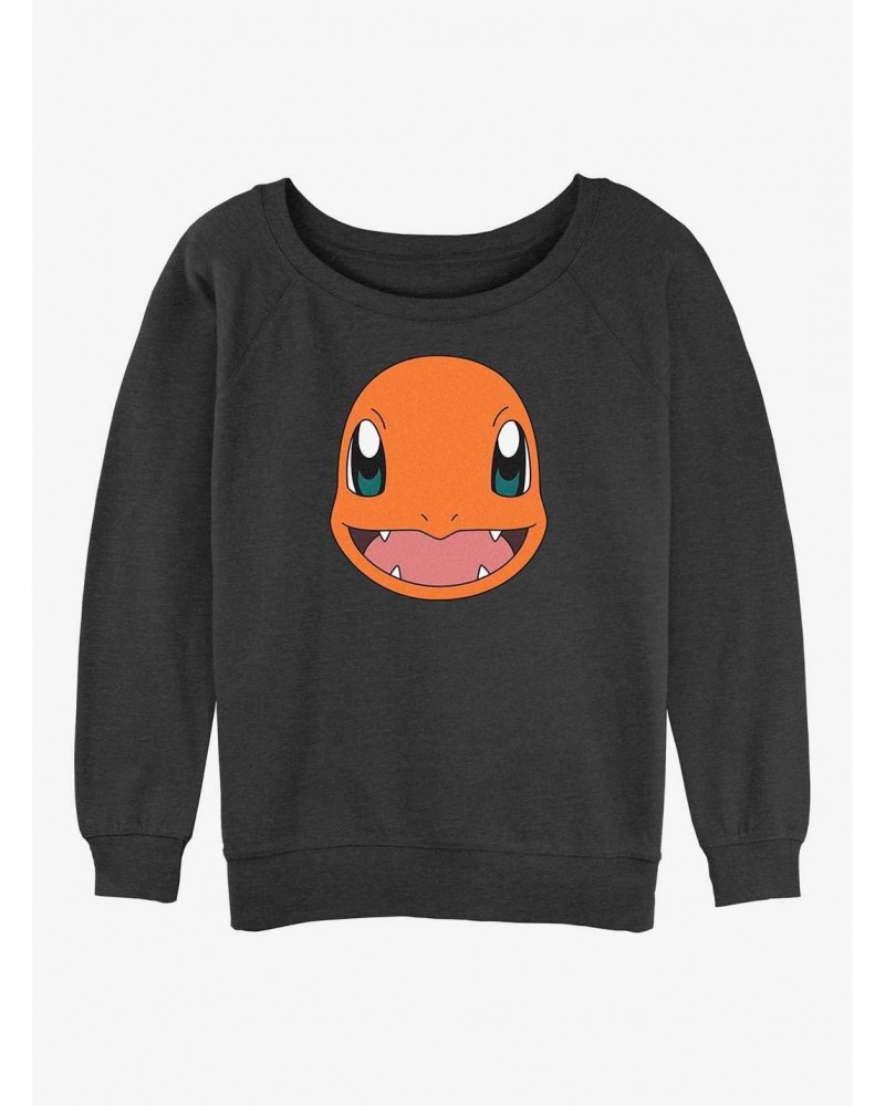 Pokemon Charmander Face Girls Slouchy Sweatshirt $12.92 Sweatshirts