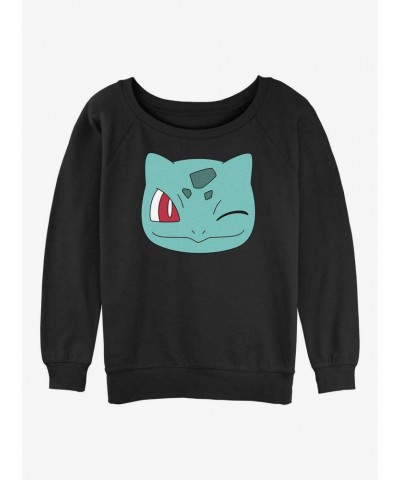 Pokemon Bulbasaur Face Girls Slouchy Sweatshirt $8.52 Sweatshirts