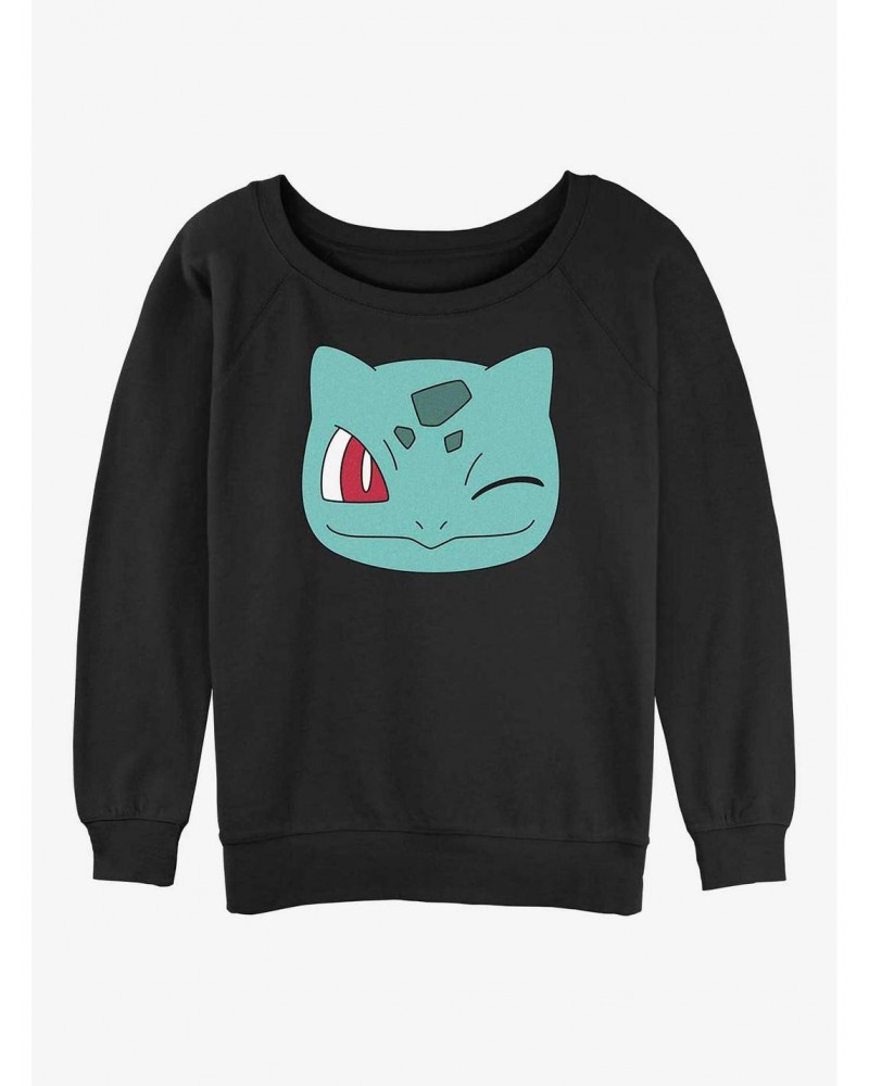 Pokemon Bulbasaur Face Girls Slouchy Sweatshirt $8.52 Sweatshirts