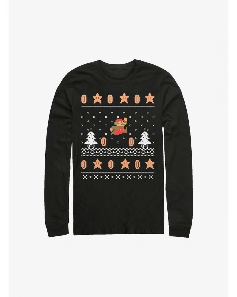 Nintendo Mario Ugly Holiday Long-Sleeve T-Shirt $11.52 T-Shirts