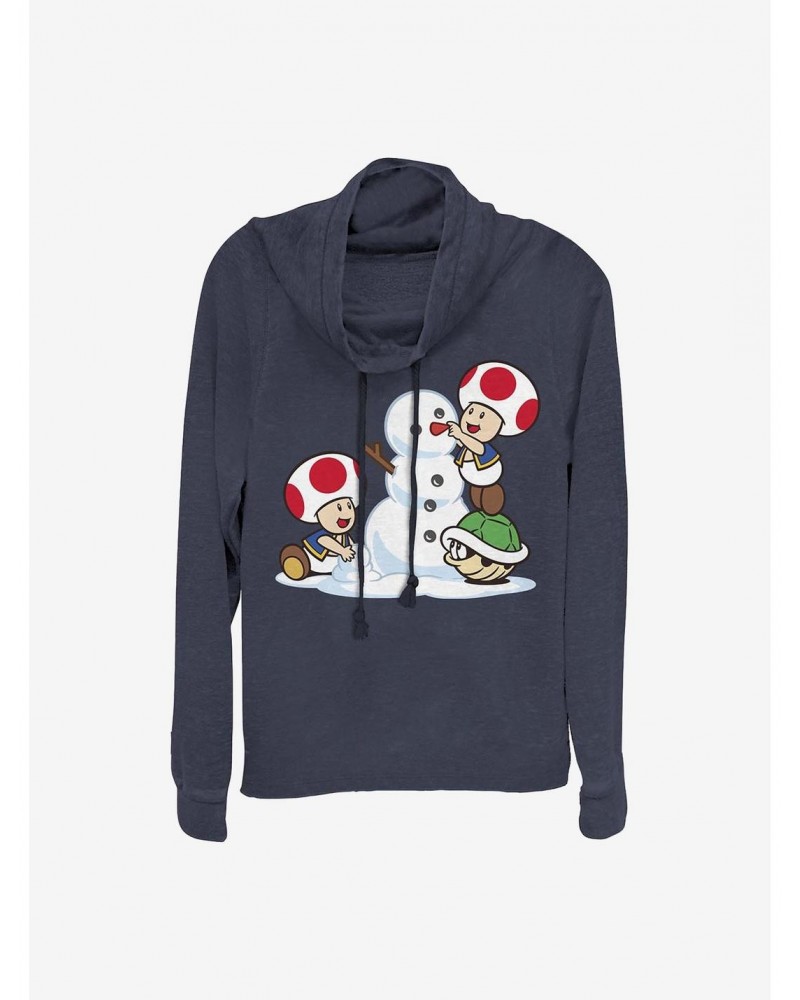 Nintendo Mario Frosty Toad Cowlneck Long-Sleeve Girls Top $15.40 Tops