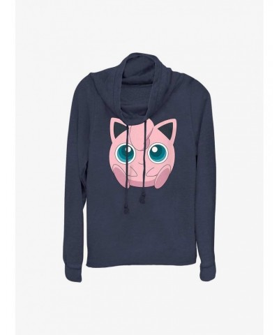 Pokemon Jigglypuff Face Cowl Neck Long-Sleeve Top $13.51 Tops