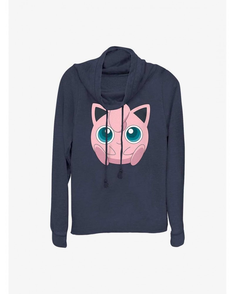 Pokemon Jigglypuff Face Cowl Neck Long-Sleeve Top $13.51 Tops