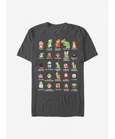 Nintendo Mario Pixel Cast T-Shirt $6.52 T-Shirts