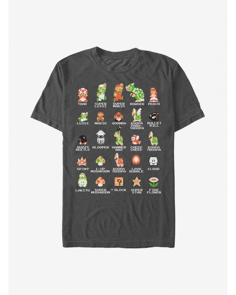 Nintendo Mario Pixel Cast T-Shirt $6.52 T-Shirts