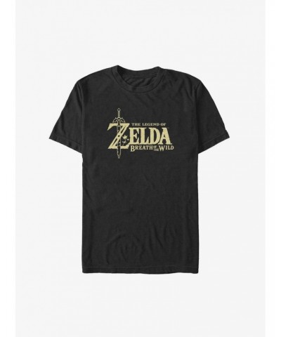 Nintendo The Legend of Zelda: Breath of the Wild Logo Big & Tall T-Shirt $10.26 T-Shirts