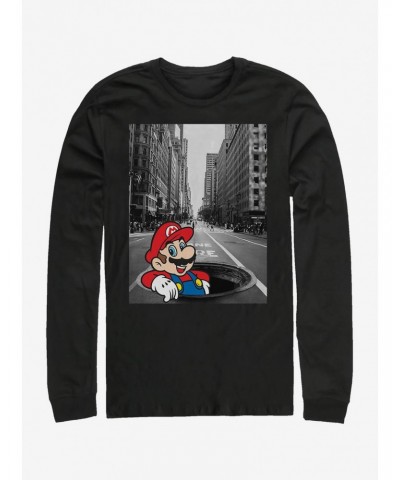 Super Mario Street Thinker Long-Sleeve T-Shirt $11.05 T-Shirts