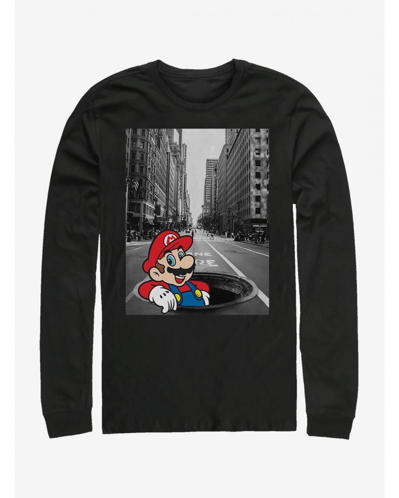 Super Mario Street Thinker Long-Sleeve T-Shirt $11.05 T-Shirts