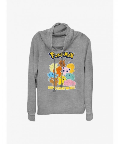 Pokemon Catch 'Em All Cowl Neck Long-Sleeve Top $14.46 Tops