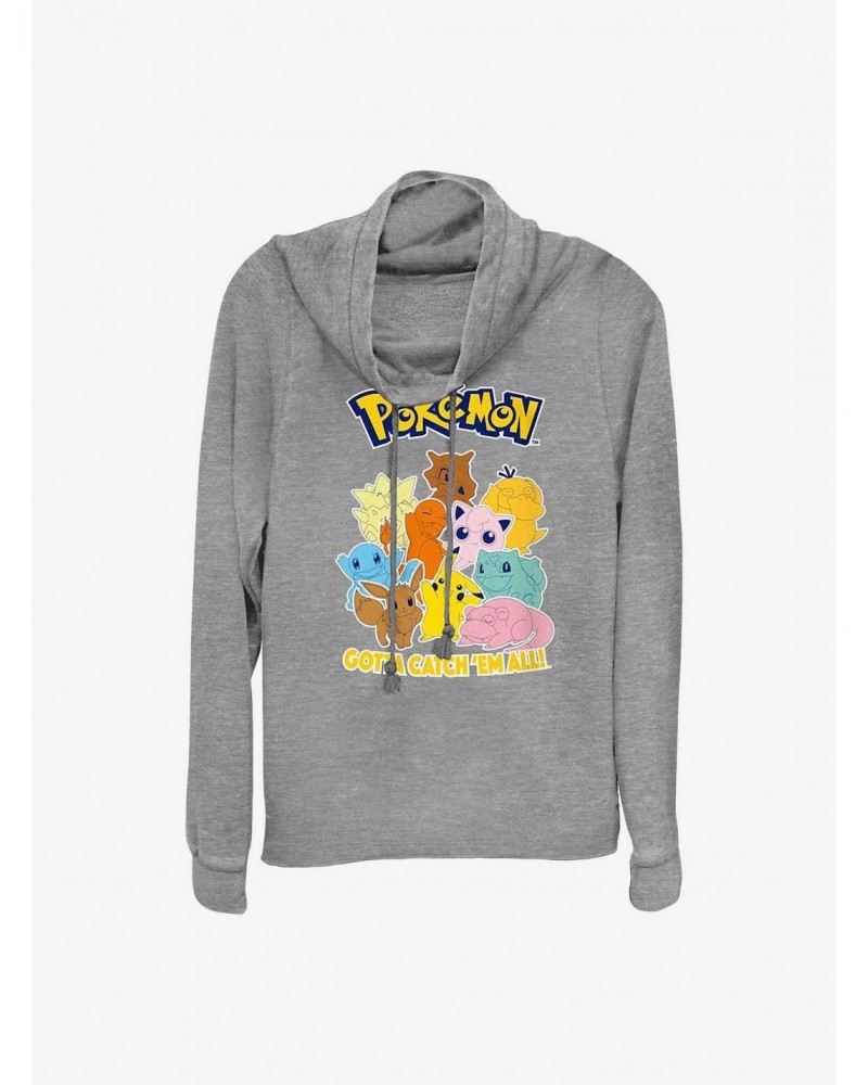 Pokemon Catch 'Em All Cowl Neck Long-Sleeve Top $14.46 Tops