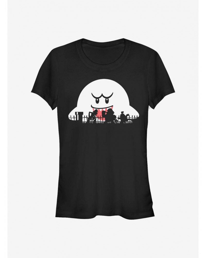 Super Mario Halloween Silhouttes Girls T-Shirt $7.15 T-Shirts