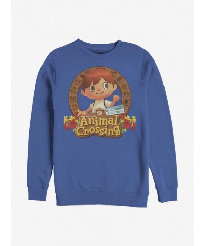 Nintendo Animal Crossing Villager Emblem Crew Sweatshirt $10.59 Sweatshirts