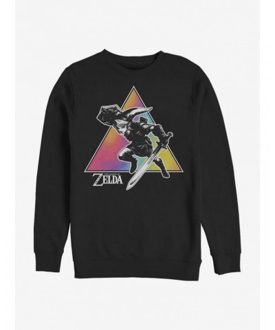 The Legend Of Zelda Tie Dye Link Silhouette Crew Sweatshirt $8.27 Sweatshirts