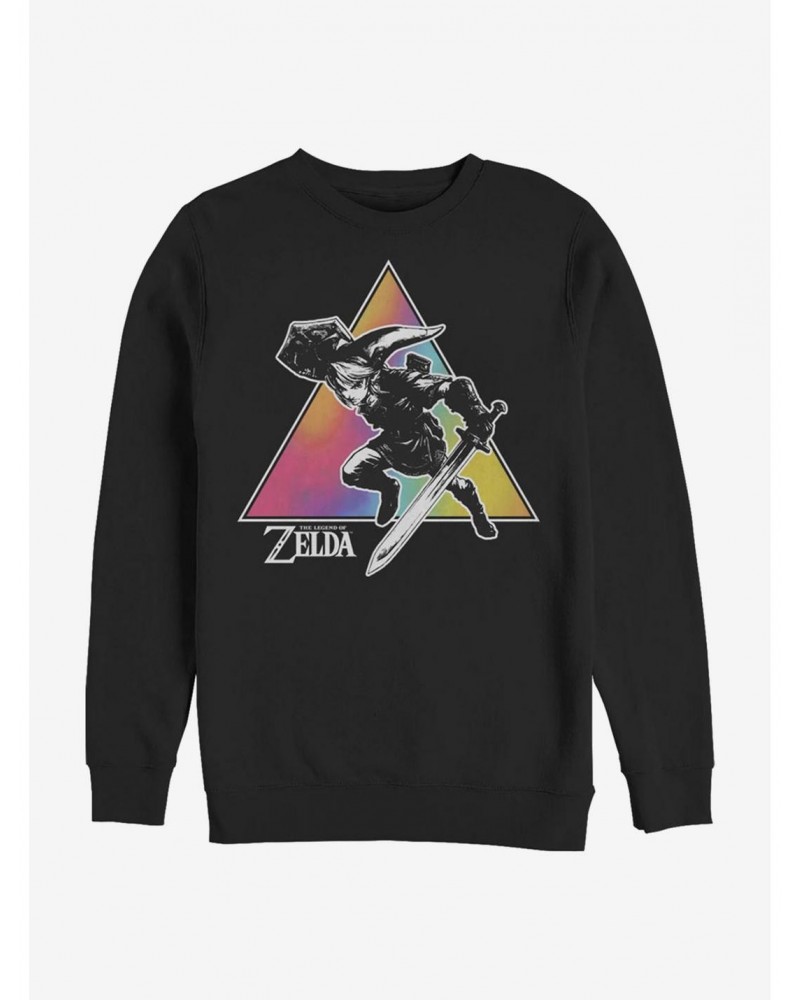 The Legend Of Zelda Tie Dye Link Silhouette Crew Sweatshirt $8.27 Sweatshirts