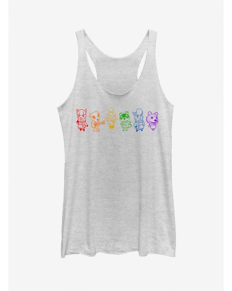 Nintendo Animal Crossing Line Art Rainbow Girls Tank $7.84 Tanks