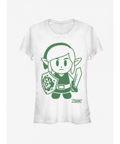 Nintendo The Legend of Zelda: Link's Awakening Link Avatar Outline Girls T-Shirt $7.32 T-Shirts