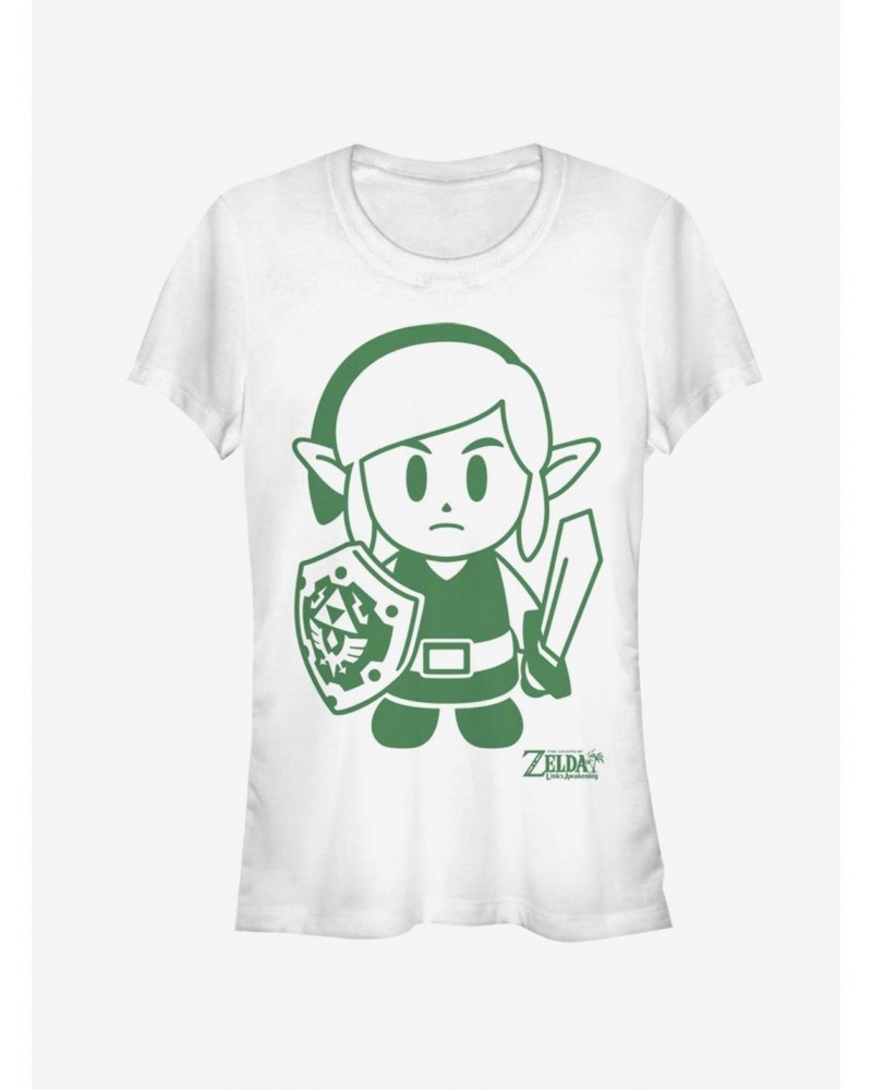 Nintendo The Legend of Zelda: Link's Awakening Link Avatar Outline Girls T-Shirt $7.32 T-Shirts