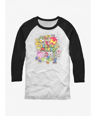 Nintendo Mario Super Group Collage Raglan T-Shirt $10.40 T-Shirts