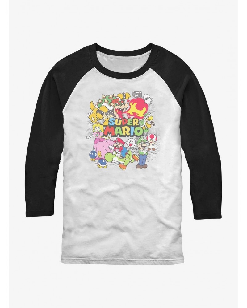 Nintendo Mario Super Group Collage Raglan T-Shirt $10.40 T-Shirts