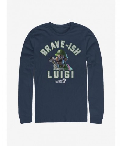 Super Mario Brave-Ish Luigi Long-Sleeve T-Shirt $10.36 T-Shirts