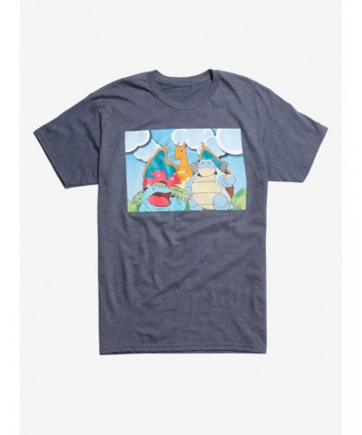 Pokemon Starters Blue Sky T-Shirt $8.47 T-Shirts