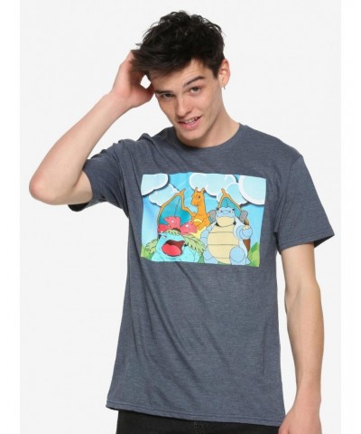 Pokemon Starters Blue Sky T-Shirt $8.47 T-Shirts