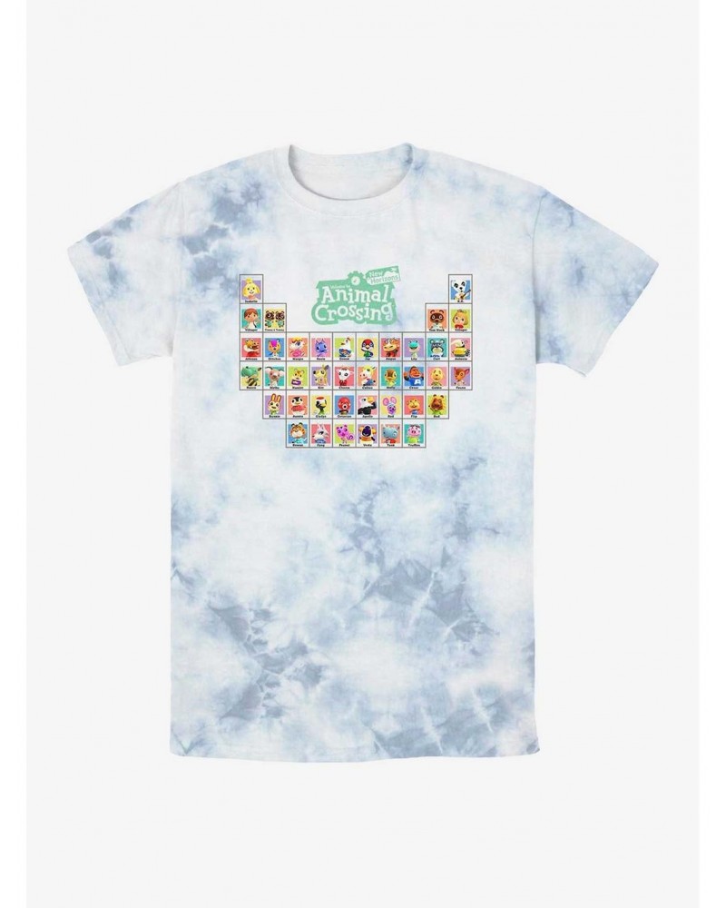 Nintendo Animal Crossing Periodic Table Tie-Dye T-Shirt $6.53 T-Shirts