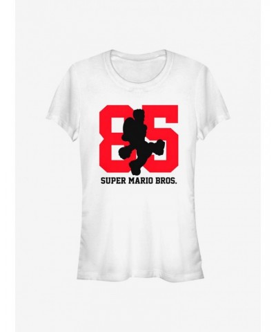 Super Mario 85 With Mario Silhouette Girls T-Shirt $8.37 T-Shirts