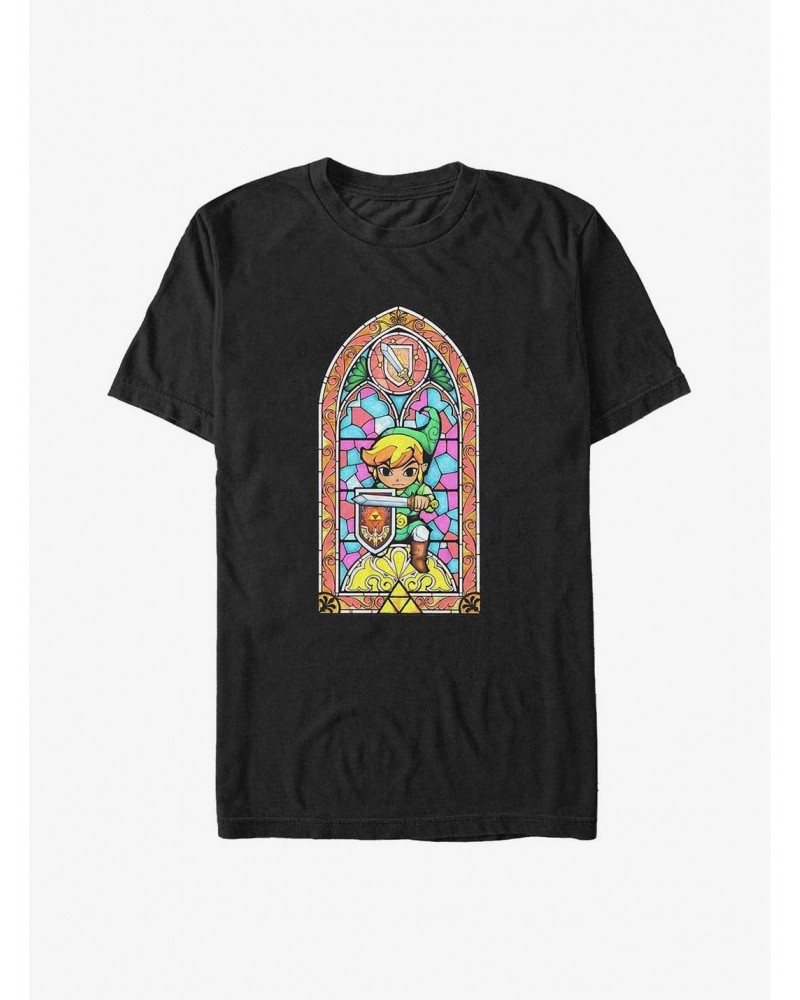 The Legend of Zelda Bright Stained Glass Link Window Big & Tall T-Shirt $6.49 T-Shirts