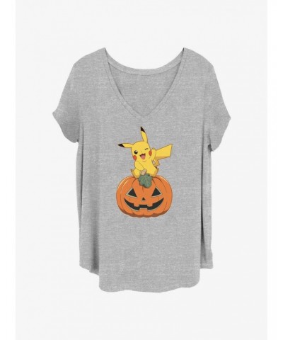 Pokemon Pikachu Pumpkin Girls T-Shirt Plus Size $9.91 T-Shirts