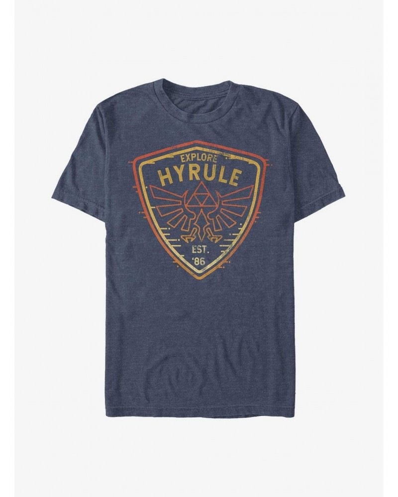 The Legend of Zelda Explore Hyrule Badge T-Shirt $5.69 T-Shirts