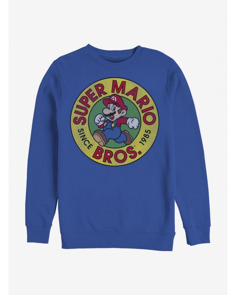 Super Mario Side Run Mario Crew Sweatshirt $12.40 Sweatshirts