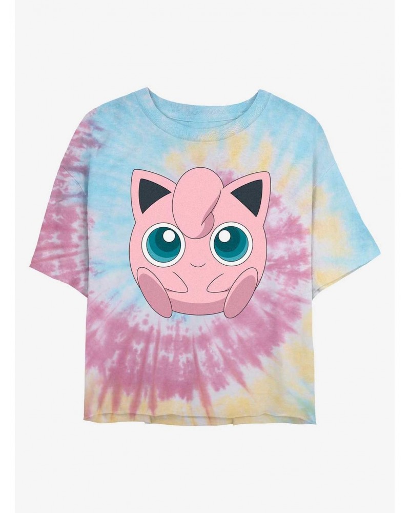 Pokemon Jigglypuff Tie Dye Crop Girls T-Shirt $7.72 T-Shirts