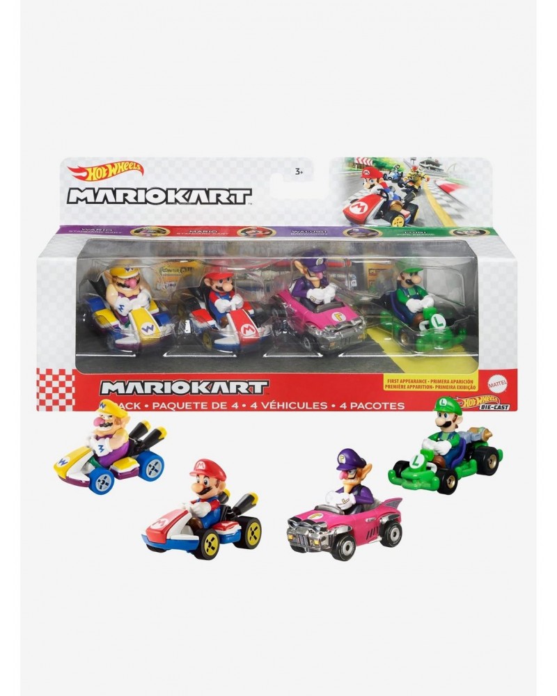 Hot Wheels Super Mario Mario Kart 4 Pack $9.32 Merchandises