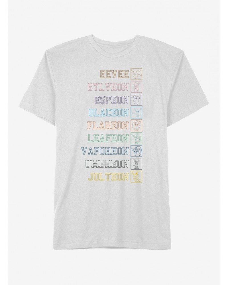 Pokemon Eeveelutions List T-Shirt $7.19 T-Shirts